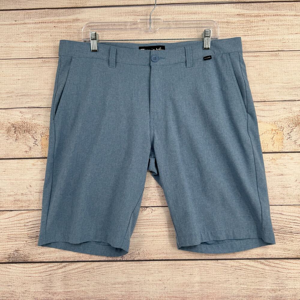 Travis‎ Mathew Sand Harbor Striped Golf Shorts Mens 36 Blue Stretch